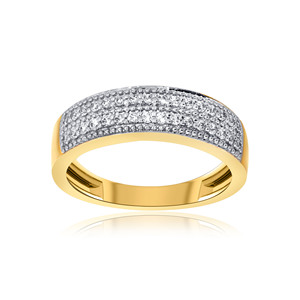 Anillo de Oro con Diamantes para Mujer al por Mayor, Oro Amarillo de 18K con Diamantes Engastados, Diseño Intrincado, Proveedor de Joyería para Pedidos al por Mayor - Product Image 1