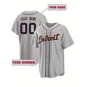 Baseball Jersey Men Sublimation Printed Team Uniform <b>Polyester</b> <b>Shirt</b> Personalized Name Blue Grey Sportswear Plus Size Breathable - Product Image 3