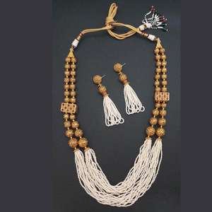 Ganpati Arts Copper <b>Necklace</b> with Stone and <b>Pearl</b> Fine Jewelry <b>Set</b>-FBC0001 - Product Image 1