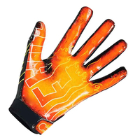 Guantes de Fútbol Americano Ligeros al por Mayor con Cierre de Gancho y Bucle, Palma Antideslizante, Nombre de Equipo Personalizado, Servicio OEM y ODM, Varios Colores