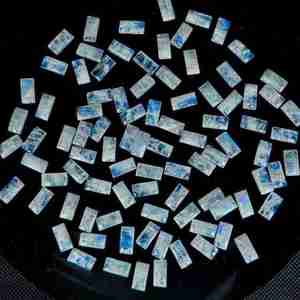 100% Natural Rainbow Moonstone Rectángulo Cabochon 8x16mm Piedra preciosa blanca para uso en joyería - Product Image 3