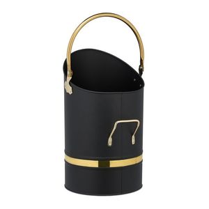 Seau à charbon en fer forgé noir conçu pour la décoration de la cheminée domestique et le stockage quotidien du charbon - Product Image 6