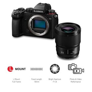 Full Frame Mirrorless Camera 50mm F1.8 Lens 4K 60P Video Recording Flip Screen Wi-Fi L-Mount 5-Axis Dual I.S. Digital CMOS Body - Product Image 5