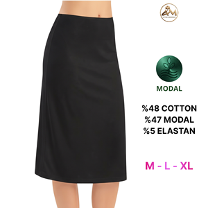 Falda Larga Interior para Mujer ASAR MODA - Antibacteriana, Ecológica, Transpirable, Mezcla de Algodón, Modal y Elastano, Tejido de Punto, para Uso Diario - Product Image 4