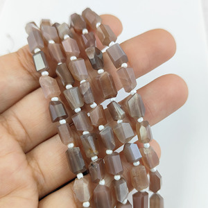 Brin de perles en forme de pépites de pierres de lune en chocolat naturel en vrac de 8 pouces de long pour la fabrication de bijoux fournisseur indien - Product Image 4
