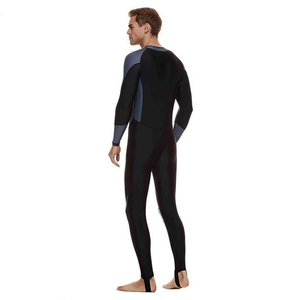 Traje de neopreno para surf y natación de una pieza para hombre con cremallera frontal de manga larga y técnicas impresas - Product Image 6
