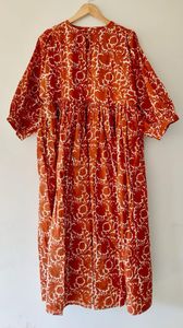 Vestido MIDI informal de verano holgado con estampado floral de bloque largo cuello profundo cierre de cordón minivestido de cintura natural - Product Image 6