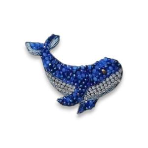 Broche en coquillage avec broderie à la main en cristal et broche de mode perlée en fil de lingot - Product Image 3