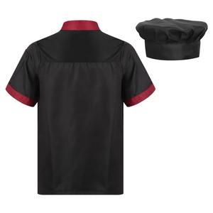 High Quality Men's <b>Chef</b> Coat Long Half--breasted Single PolyCotton Kitchen Uniform Restaurants Hotels Featuring Workwear <b>Hat</b> Set - Product Image 2