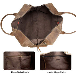 High-Capacity Real Cowhide Leather Duffle Bag with Ventilated Shoe Compartment Adjustable Straps Comfortable Carry Sport Style - Product Image 4