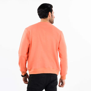 Sudadera con cuello liso para hombre, ropa de calle informal, tejido bordado, 100% de algodón, forro polar de invierno, sudaderas teñidas lisas - Product Image 3