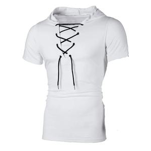 T-shirt d'été coupe ajustée pour hommes 100% coton T-shirts à capuche avec manches courtes Vêtements de sport tissés personnalisés - Product Image 6