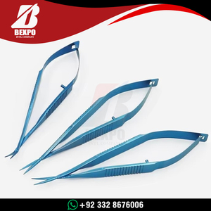 Tijeras de Capsulotomía de Titanio para Disección de Tejidos, 10cm, Ultraligeras, No Magnéticas, Azules, Reutilizables, Herramienta Quirúrgica Oftálmica - Product Image 4