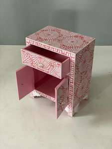 Top classement indien élégant moderne solide Table de chevet os incrustation coffre tiroirs 2 tiroirs artisanat salon meubles de maison - Product Image 2