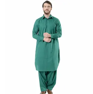 Nefes özel OEM erkekler siyah yaz pamuk Shalwar Kameez yeni moda uzun kollu en iyi tasarım düz erkekler Shalwar Kameez