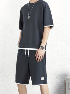 Conjunto de prendas de vestir exteriores de verano para hombre, ropa deportiva de dos piezas de nailon de secado rápido con logotipo personalizado, ropa informal transpirable, conjunto a juego de moda - Product Image 4