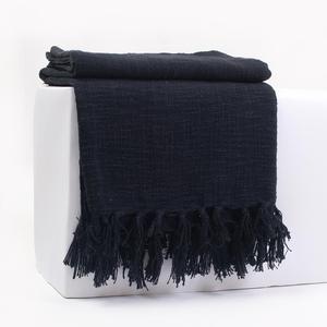 Manta con borlas de algodón 100%, manta personalizada de estilo étnico bohemio para sofá, manta sólida y ecológica - Product Image 4