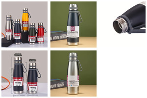 CL 650ml Stainless Steel Vacuum Insulated Carbonated Beverage <b>Bottle</b> Portable Sports <b>Thermos</b> with Carry Loop - Product Image 3