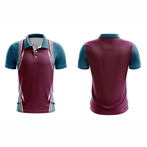 Maillot pour hommes pour chemises imprimé par sublimation personnalisé coupe ajustée col boutonné décontracté respirant séchage rapide séchage en gros devant - Product Image 3