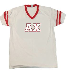 Camiseta Deportiva Unisex con Letras de la Hermandad Alpha Chi Omega, Camiseta Atlética con Letras Griegas Personalizadas para Hombre - Product Image 1