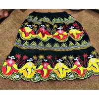 Jupes mi-mollet en tricot pour femme, taille empire, respirantes, décontractées, color block, brodées à la main, douces, de haute qualité
