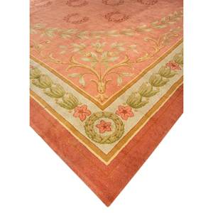 Alfombras de Lana Anudadas a Mano Aalam, Diseño Floral y Abstracto en Rojo y Naranja, Rectangulares de 9x12, para Entrada y Sala de Estar, PAEM-470 - Product Image 2