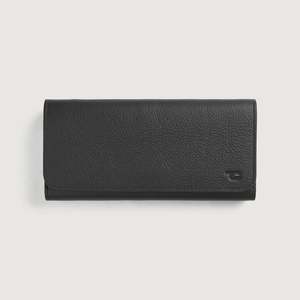 Taylor Handmade Bifold Continental <b>Wallet</b> Black Leather Vintage Style Zipper Closure RFID <b>Long</b> Short Options PU Polyester - Product Image 1