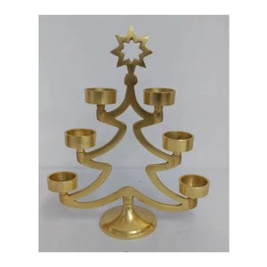 Bougeoir en aluminium décoratif de table Bougeoir à pilier unique en métal multicolore pour événements - Product Image 1