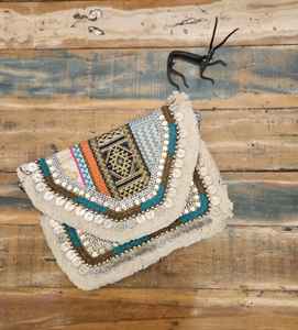 Bolsos de mensajero hechos a mano Banjara Bohemian para mujer de IndiaSling Bag elegante y de moda Boho Chic yute borla bolsa niñas mujeres - Product Image 5