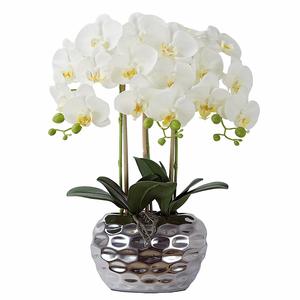Plante artificielle d'orchidée Phalaenopsis <span class=keywords><strong>en</strong></span> <span class=keywords><strong>pot</strong></span> <span class=keywords><strong>en</strong></span> céramique de 47 cm pour Noël et la décoration intérieure - Product Image 1
