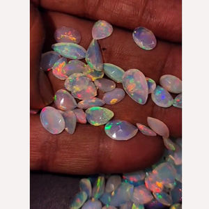 258 pièces d'opale éthiopienne naturelle avec feu 8x6mm 9x7mm 10x8mm 11x9mm facette de poire ovale 247 Cts Lot Iroc ventes pierres précieuses US $420 tout - Product Image 3