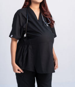 Uniforme Médico de Enfermería con Logotipo Bordado, Traje Clínico de Spandex, Bata Médica de Manga Corta para Mujer - Product Image 4