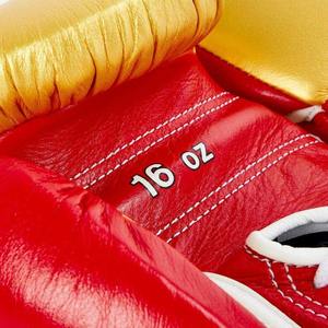 Fabrication de gants de boxe de haute qualité rouge et or, gants de boxe professionnels, gants de boxe de compétition, 100% cuir véritable - Product Image 6