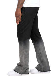 OEM Flared Tracksuit Set Distressed Sweatsuits <b>Men</b> Custom Acid Wash Tracksuit Cotton Jogging Embroidery Sweatsuit - Product Image 4