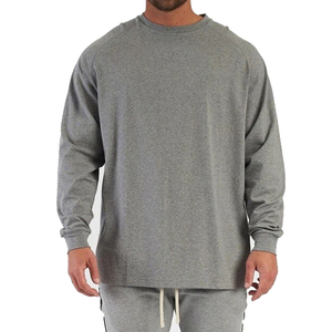 Sudadera de manga larga de talla grande para hombre, ajuste Regular, movimiento de Fitness, entrenamiento para correr, parte superior inferior bordada a juego - Product Image 4