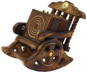 Juego de posavasos de madera hechos a mano con soporte decorativo estilo carrito, alfombrillas elegantes para bebidas para mesa de comedor, cocina u oficina - Product Image 1