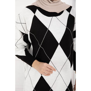 เสื้อสเวตเตอร์ถักลายบาคลาวาแบบลำลองสีดำสำหรับฤดูใบไม้ร่วง - Product Image 4