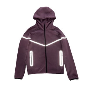 Nuevo Conjunto Deportivo de Dos Piezas para Hombre, a la Moda, Personalizado, Bordado, de Algodón Reflectante, para Invierno, con Forro Polar Grueso, Transpirable, con Sudadera con Capucha y Pantalones Casuales - Product Image 2