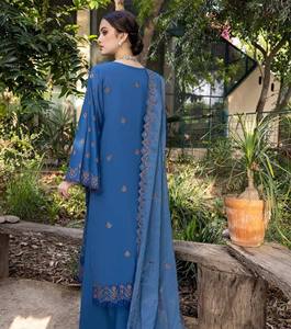 ชุดเดรสพิมพ์ลายคอปักลายสำหรับผู้หญิงคอลเลคชั่นฤดูร้อนจากนักออกแบบ Salwar Kameez แบบอินเดียคอลเลกชันคุณภาพสูง - Product Image 3