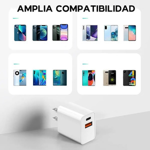 Chargeur mural USB et Type-C à charge rapide - Couleurs assorties - Product Image 4