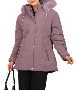 <b>Women</b> Stand Collar Front Logo Quilted Breathable Waterproof Eco-Friendly <b>Lightweight</b> Packable Winter <b>Puffer</b> <b>Jacket</b> - Product Image 2