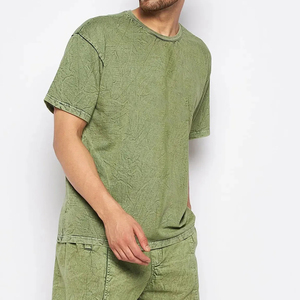 La camiseta de lavado ácido para hombre más vendida 100% algodón Loose Fit Printed Street Wear con Outclass for Look - Product Image 5