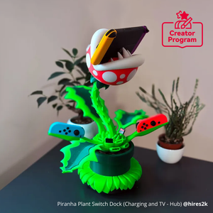 Base de Carga y Soporte para TV Piranha Plant para Consola Switch, Adaptador Inalámbrico y con Cable de Plástico con Función de Juego, en Caja - Product Image 1