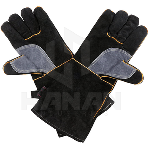 Guantes de cuero resistentes al fuego duraderos de alta protección contra el calor cómodos flexibles con forro de algodón proveedor de fábrica precio barato - Product Image 2