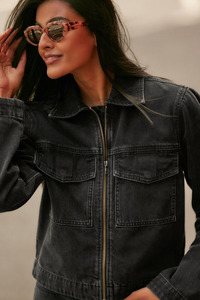 2025 nouveau Style basique à la mode à manches longues Denim vestes boutonné ajusté camionneur Shacket avec poches - Product Image 4