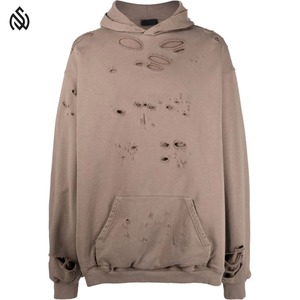 Sweat-shirt pull lourd délavé au soleil vintage de haute qualité du fabricant sweats à capuche personnalisés sans ficelle avec poche et lettre pour l'hiver - Product Image 4