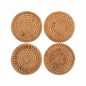 American Style Round Shape Handmade Rattan Coaster in Table Coaster for <b>Dinner</b> Home Decor Accessories - Product Image 4