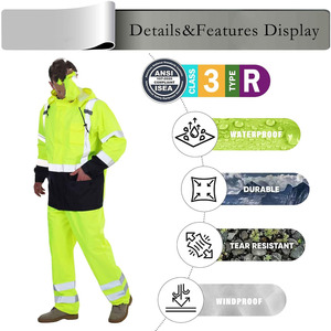 Veste de sécurité en polyester 100% respirante et imperméable à séchage rapide pour hommes vente en ligne de vêtements de travail fabriqués par Dress Sports - Product Image 3