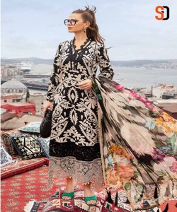 Vêtements islamiques classiques Jibab hiver Abaya Dubaï Abaya 3 pièces élégant lin modeste robe Pakistan Salwar costume Kameez - Product Image 6