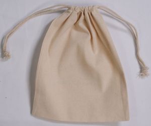 Fashion 100% Organic Cotton <b>Drawstring</b> Storage Pouch 100 Piece Beige Linen Dust Collection Recyclable Custom Small Gift Bags - Product Image 1
